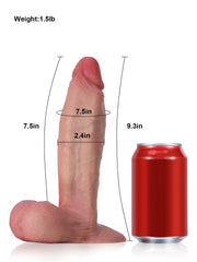 Nolan - Gode Réaliste Épais Progressif à Ventouse, L ou XL - 25,5 cm