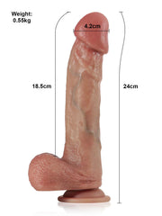 Alaric - Gode Vibrant Télescopique Télécommandé Brun - 24 cm