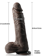 Ambroise - Gode Vibrant Télescopique Télécommandé XL Noir - 26,5 cm
