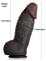Bastien - Gros Gode Réaliste XL Noir Extra-Épais - 28 cm