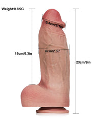 Gabin - Gode Réaliste Extra-Épais et Arrondi à Ventouse, L ou XL - 27 cm