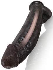 Idriss - Gode Réaliste XXL Noir Long et Cintrable - 30,5 cm