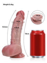 Lucas - Gode Réaliste Souple Double Densité pour Débuter - 19 cm