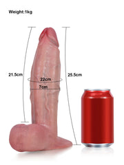 Nolan - Gode Réaliste Épais Progressif à Ventouse, L ou XL - 25,5 cm