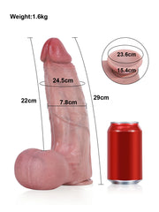 Octave - Gode Réaliste Géant à Gland Effilé et Testicules Mobiles - 29 cm