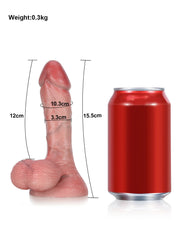 Théo - Gode Réaliste Fin et Court à Testicules Mobiles - 15,8 cm