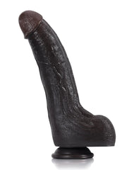 Vincent - Gode Réaliste Noir Cintrable à Noyau Métallique et Crête Urétrale - 24 cm