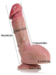 Adrien - Gode Réaliste Fin et Souple Effet Chair - 19 cm