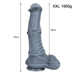 Amaël - Gode Fantaisie Cheval Géant Gris - 34 cm