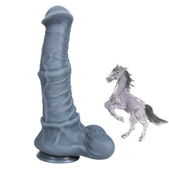 Amaël - Gode Fantaisie Cheval Géant Gris - 34 cm