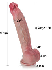 Amaury - Gode Réaliste Cintrable XL à Noyau Métallique - 25 cm