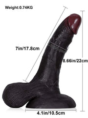 Aymeric - Gode Réaliste Noir avec Testicules Mobiles - 22 cm