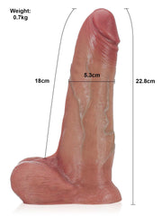 Baptiste - Gode Réaliste Brun à Peau Mobile - 22,8 cm