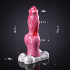 Barnabé - Gode Fantaisie Chien à Nœud XXL Rose - 23 cm