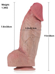 Bastien - Gros Gode Réaliste XL Extra-Épais et Veiné - 27,5 cm