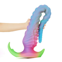 Célestin - Gode Fantaisie Tentacule XXL Arc-en-Ciel à Base en T - 44,5 cm