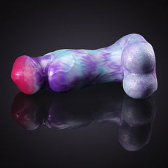 Émeric - Gode Fantaisie Bête XXL Corail et Violet - 23 cm
