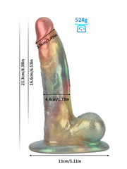 Gaël - Gode Arc-en-Ciel Métallisé à Courbe Naturelle - 23,5 cm