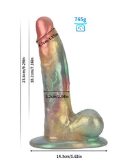 Gaël - Gode Arc-en-Ciel Métallisé à Courbe Naturelle - 23,5 cm