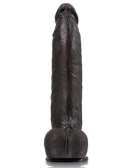 Idriss - Gode Réaliste XXL Noir Long et Cintrable - 30,5 cm