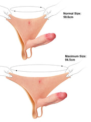 Léandre - Gode Ceinture Creux Réaliste pour Strap-On et Soutien d'Érection - 20 cm