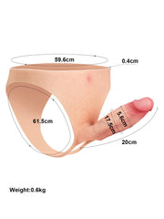 Léandre - Gode Ceinture Creux Réaliste pour Strap-On et Soutien d'Érection - 20 cm