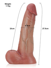 Mathis - Gode Réaliste XL Brun à Peau Mobile Vac-U-Lock - 27,5 cm