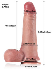 Aurélien - Gode Réaliste Brun à Prépuce Rétractable - 23,5 cm
