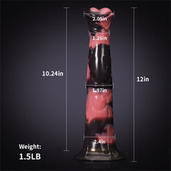 Servan - Gode Fantaisie Cheval XXL Rose et Noir - 30,5 cm