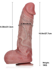 Timéo - Gode Réaliste Vibrant et Télescopique Long - 27,7 cm