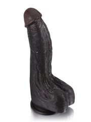 Vincent - Gode Réaliste Noir Cintrable à Noyau Métallique et Crête Urétrale - 24 cm