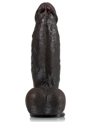 Xavier - Gode Réaliste Épais Noir à Courbe Naturelle - 22 cm