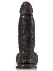 Xavier - Gode Réaliste Épais Noir à Courbe Naturelle - 22 cm